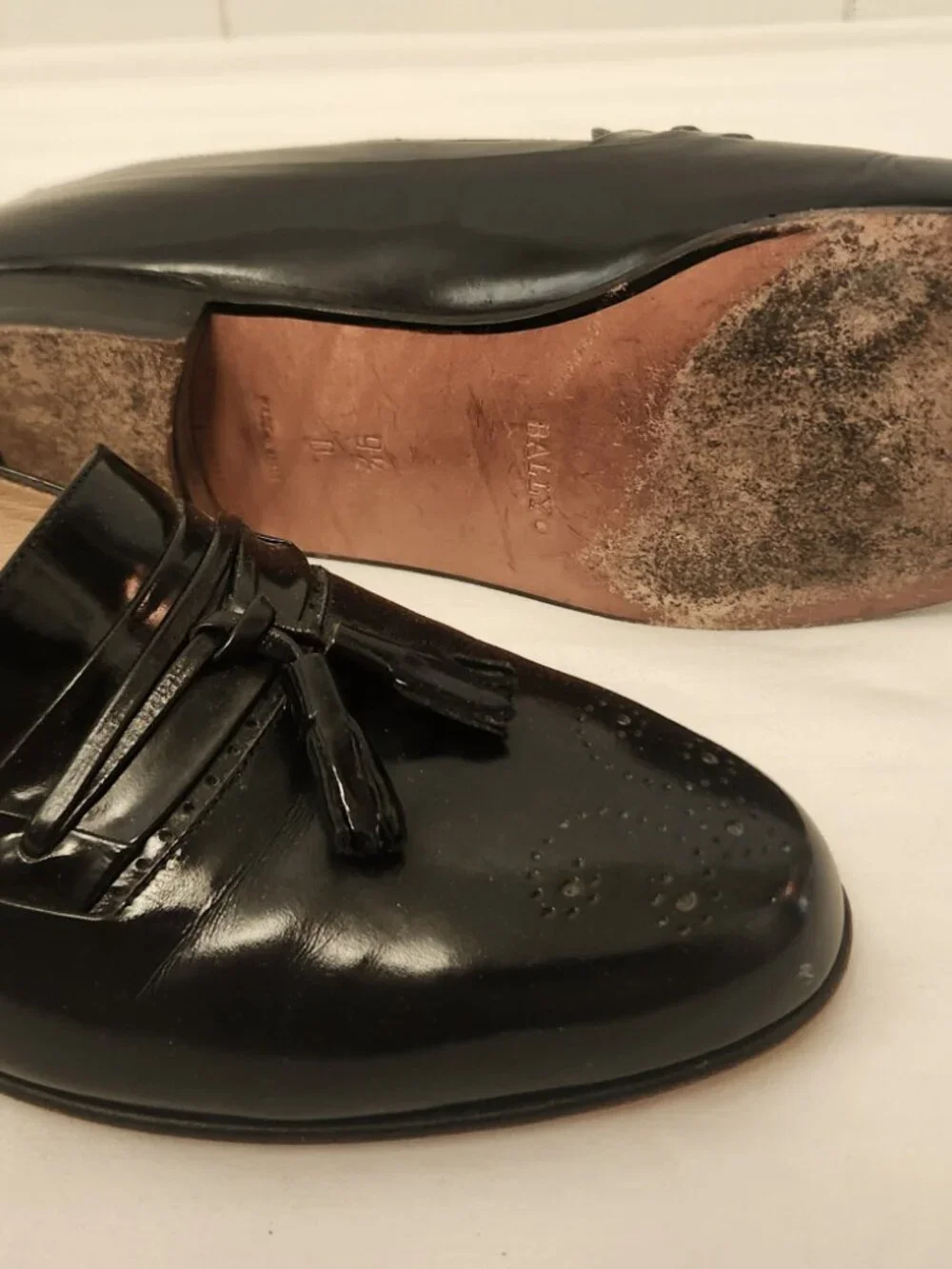 Bally men's loafers 9.5 black tassel Brisbane Italy